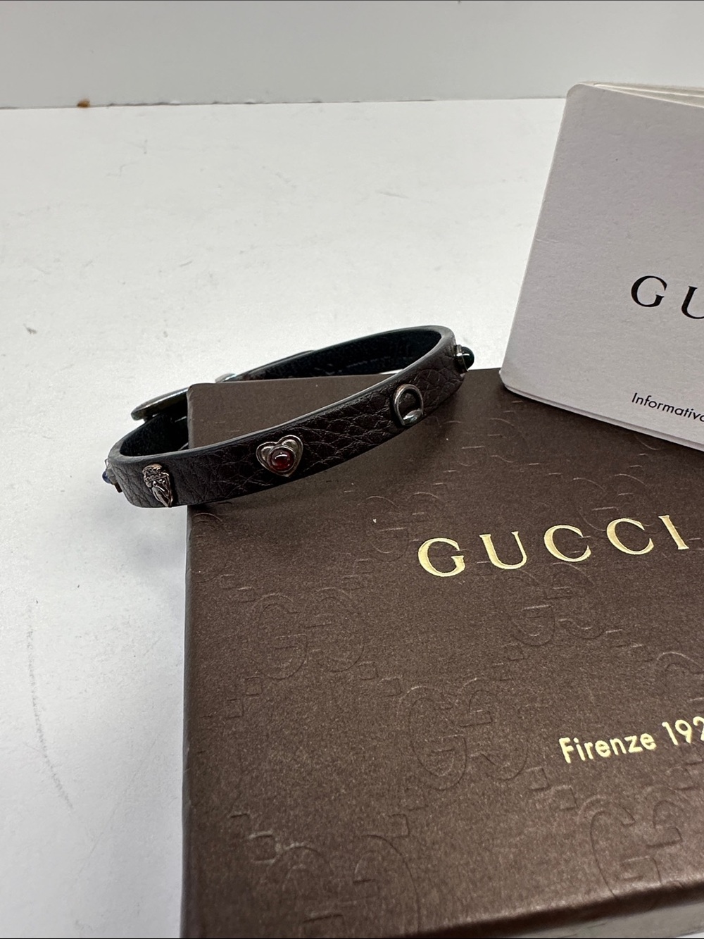 Gucci Black Leather with Different Style Studs with Silver Accents